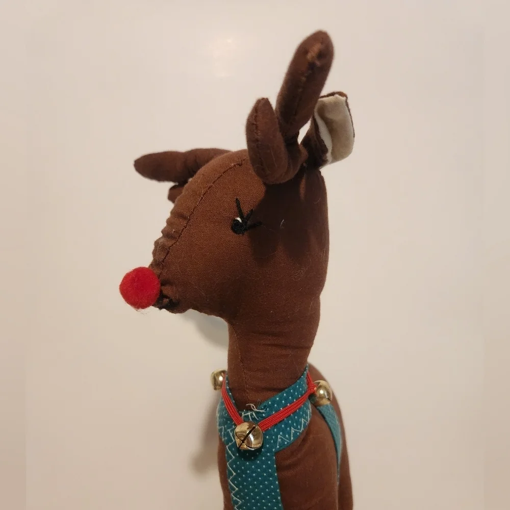 12” Handmade Plush Reindeer Decor Throw Pillow